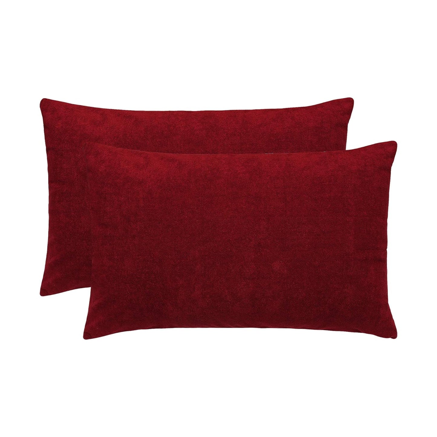 Set of two red Uchuu waterproof pillow covers for added protection and style